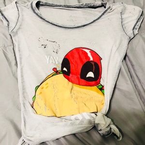 Deadpool “Yay Tacos” burnout tee